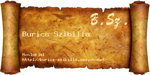 Burics Szibilla névjegykártya